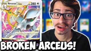 Arceus VSTAR Is BROKEN Easily The Best New Card Dark Build Beats Mew PTCGO [upl. by Adnoyek]