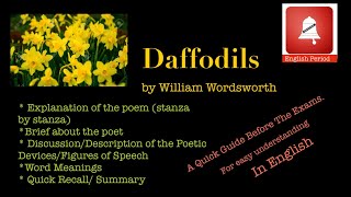 DAFFODILS Poem Easy ExplanationMeanings Figures of Speech Poetic Devices II ENGLISH PERIOD II [upl. by Eilrac]