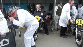 norton racing bikes in padock at goodwood revival 2012 [upl. by Bettine767]