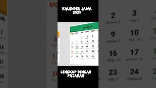 Kalender Jawa 2025 Lengkap Dengan Pasaran [upl. by Gavra467]