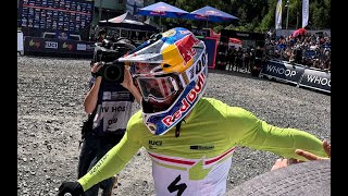 Loic Bruni 2024 UCI Downhill World Cup BIELSKO BIALA finish line in Szczyrk Poland [upl. by Sallyann]