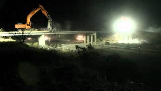 Marsh Station Bridge Demolition Time Lapse [upl. by Kehoe929]