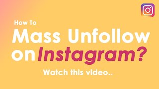 How to mass unfollow on Instagram with one click  Easy tutorial [upl. by Rehpotsyrk96]