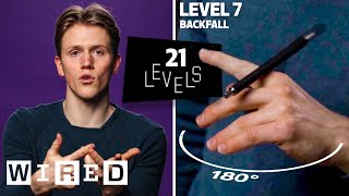 21 Levels of Pen Spinning Easy to Complex  WIRED [upl. by Laumas]