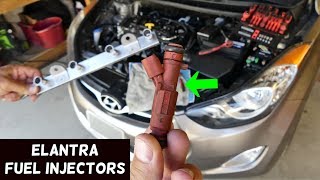 HOW TO REMOVE AND REPLACE FUEL INJECTORS ON HYUNDAI ELANTRA [upl. by Ernesto]