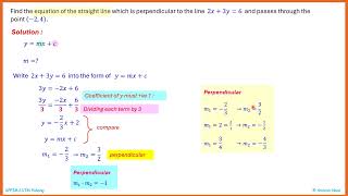 Sample Assessment 1 MAT133 Q4a straight line equation [upl. by Isabelle602]