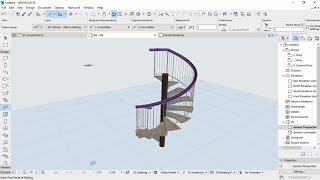 ArchiCAD Tutorial Modelling Spiral stair in ArchiCAD  how to model spiral helical staircase [upl. by Addis]