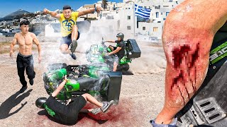 ACCIDENTE en SANTORINI con GERO ARIAS🤕 NOS PERSIGUEN PERROS  Parkour [upl. by Deerdre524]