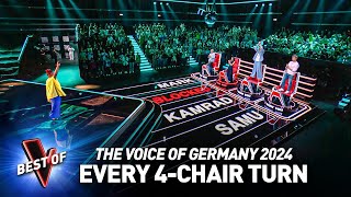 Every Incredible 4CHAIR TURN on The Voice of Germany 2024 [upl. by Eixor32]