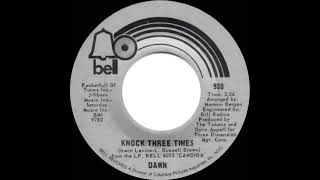 1971 HITS ARCHIVE Knock Three Times  Dawn featuring Tony Orlando a 1 recordmono 45 [upl. by Tik352]