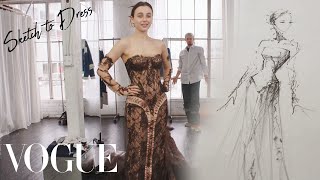 How Emma Chamberlain’s Gothy Met Look Was Made From Sketch to Dress  Vogue [upl. by Artinad]