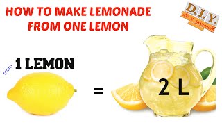 HOW TO MAKE LEMONADE  how to make 2L lemonade from 1 lemon – BEST RECIPE [upl. by Eilyac]