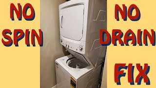 How To Repair  GE Stackable Washer Dryer Combo not Spinning or Draining [upl. by Sansbury]