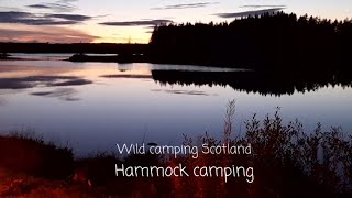 Wild camping Scotland in the Galloway forest Hammock camp on the banks of a loch and some fishing [upl. by Socem]