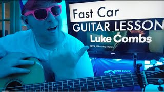 How We Broke Down Fast Car  Luke Combs Tracy Chapman Cover Guitar Tutorial Beginner Lesson [upl. by Samul]