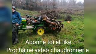 transport de bois et chargement micro tracteur [upl. by Aicilef]