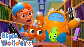 Blippi Goes to the Library  Blippi Wonders Educational Videos for Kids [upl. by Nyladnar25]