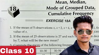 Class 10 EX 18A Q21 to Q25 MeanMedianMode of Grouped Data Chapter 18  RS Aggarwal Rajmith study [upl. by Yeldud]