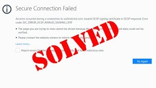 Fix Secure Connection Failed FirefoxError codeSECERROROCSPINVALIDSIGNINGCERT [upl. by Eceinahs471]