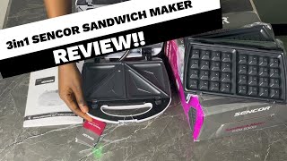 SENCOR 3in1 SANDWICH MAKER GRILLER AND WAFFLE MAKER REVIEW HOW TO USE A SANDWICH MAKER [upl. by Gentilis]