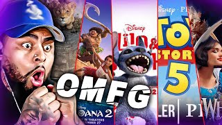 DISNEY GOING CRAZY I REACTED TO THE MOST POPULAR DISNEY MOVIE TRAILERS FROM D23 2024 [upl. by Scheers]