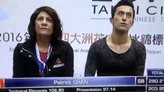 4CC2016 FP1º Patrick CHAN ISU Four Continents Championships TAIPEI CITY [upl. by Opportuna601]