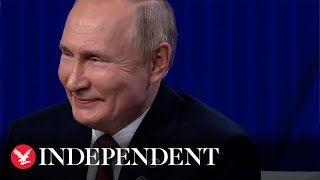 Vladimir Putin smirks as he’s asked about ‘sending everyone to heaven’ in nuclear war [upl. by Ydaf632]