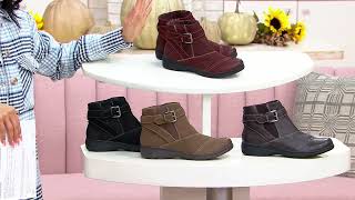 Clarks Collection Leather Ankle Boot  Carleigh Dalia on QVC [upl. by Claybourne]