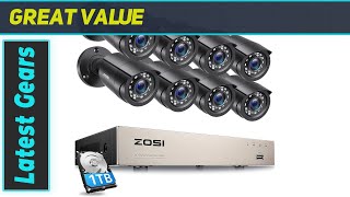 ZOSI 8CH Home Security Camera System Outdoor Best 5MP Surveillance DVR with Night Vision amp [upl. by Timms]