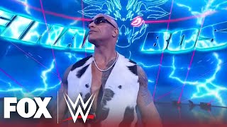 The Rock’s final entrance on Raw before WrestleMania match vs Cody Rhodes Seth Rollins [upl. by Docilu376]