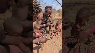 Bushmen getting delicious lunch with kids [upl. by Hgielah]