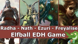 Radha vs Nath vs Ezuri vs Freyalise EDH  CMDR game play for Magic The Gathering [upl. by Adria]