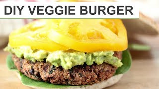 HOMEMADE VEGGIE BURGER RECIPE  DIY Veggie Burgers [upl. by Kania]