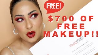 I GOT 700 OF FREE MAKEUP FROM ONLINE MAKEUP ACADEMY [upl. by Saihttam]