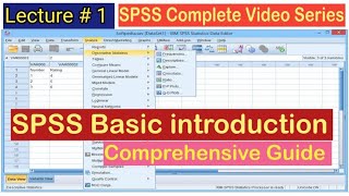 Lecture 1 SPSS Basic Introduction Learn SPSS from Basic to Advance [upl. by Aerdied]