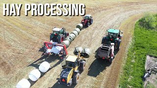 Oddly Satisfying Making Hay With Modern Equipment [upl. by Oer]