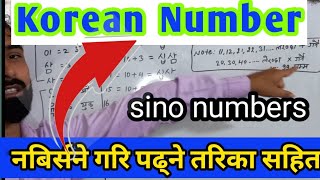 Korean Number Korean Number Counting Sino Korean Number 1100100010000  korean learn in nepali [upl. by Aicena939]