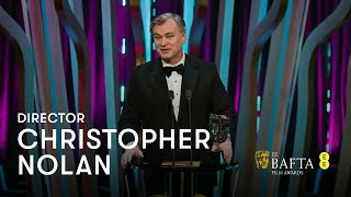 Christopher Nolan wins Director for Oppenheimer  EE BAFTA Film Awards 2024 [upl. by Aisat]