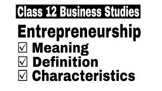 Hindi Video 65  Entrepreneurship Meaning Definition amp Characteristics  By Sunil Adhikari [upl. by Steep349]