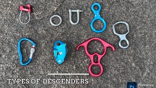 Types of Rappelling descenders  Rope Descending Devices [upl. by Dauf]