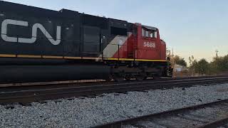 CN SD75I CN 5688 Heading Southbound Long Hood Foward In Reverse [upl. by Iamhaj926]