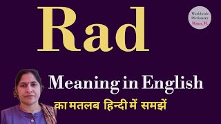 rad meaning l meaning of rad l rad ka Hindi mein kya matlab hota hai l vocabulary [upl. by Webber]