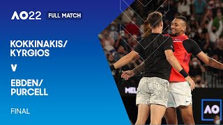 KokkinakisKyrgios v EbdenPurcell Full Match  Australian Open 2022 Final [upl. by Aleciram]