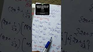 algebraic identities and factors Cl short video class 5 6 7 8 9 10 [upl. by Leventhal]