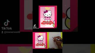 How to draw Hello Kitty 🐱🎀 kawaii art tutorial hellokittydrawing [upl. by Nollek958]