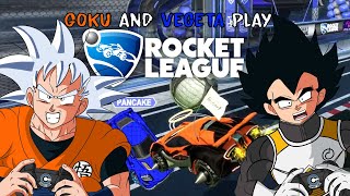 Goku And Vegeta Play Rocket League [upl. by Attecnoc]