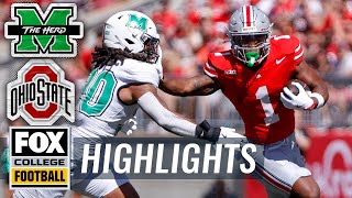 Marshall Thundering Herd vs No 3 Ohio State Buckeyes Highlights  FOX College Football [upl. by Milly57]