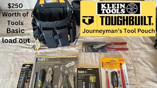 TOUGHBUILT JOURNEYMANS ELECTRICIANS TOOL POUCH REVIEW AND FIRST LOADOUT TOUGHBUILT KLEIN [upl. by Nohsav]