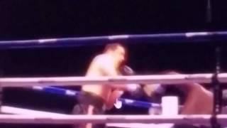 Bermane Stiverne Dropped By Derric Rossy Footage [upl. by Aihseya]