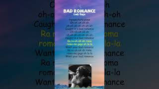 Lady Gaga  Bad Romance Lyrics shorts [upl. by Darra601]